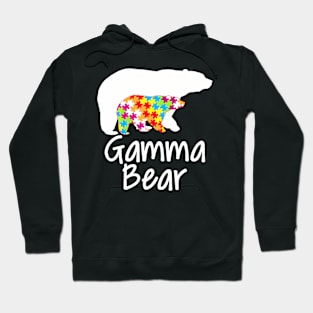 Gamma Autism Awareness Bear Rainbow Puzzle Ribbon Day Hoodie